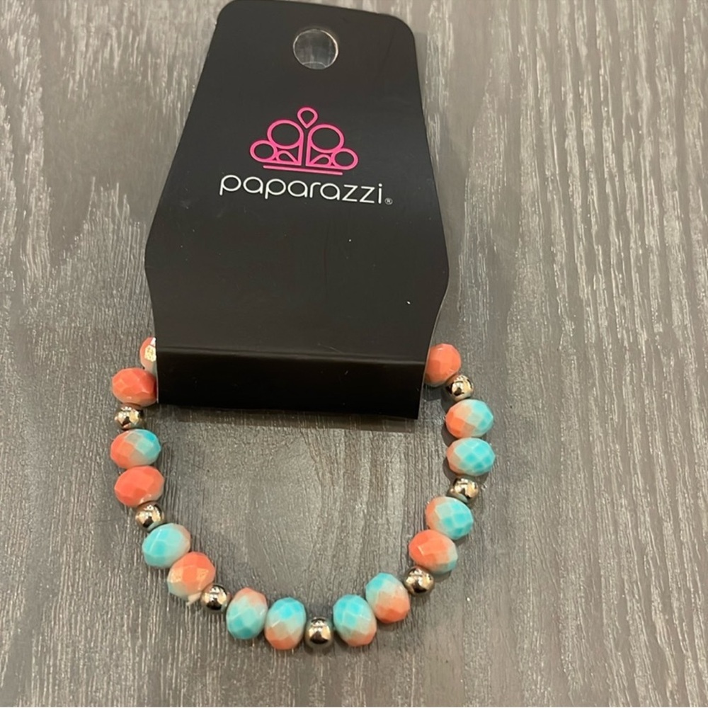 Paparazzi Coral and Turquoise Beaded Bracelet
